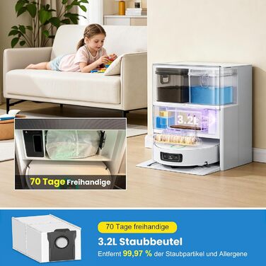 Комплект аксесуарів TriCut для роботів-пилосогів Dreame L10s Ultra, L50 Ultra, X40 Ultra, L40 Ultra, X40 Master, Mova P50 Pro Ultra: 6 пилозбірників, 4 бічні щітки, 4 серветки для вологого прибирання, 4 фільтри, 1 основна щітка
