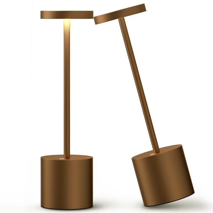 Настільна лампа бездротова LED акумуляторна Metall Aluminium 5000mAh, USB зарядка, для дому, бару, тераси (Титан)