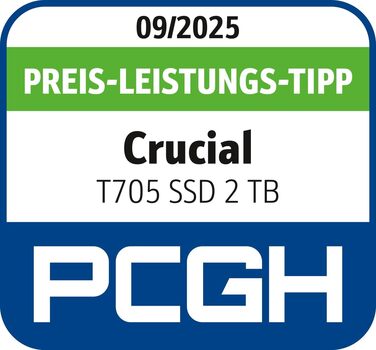 SSD Crucial T705 2TB PCIe Gen5 NVMe M.2 - до 13600 МБ/с, DirectStorage, сумісний з PCIe 4.0
