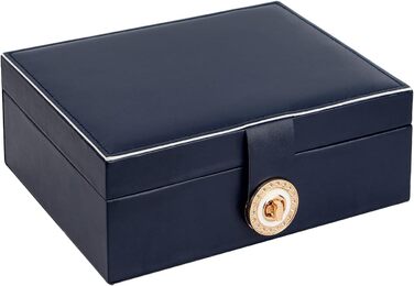 Шкатулка для прикрас Chelory для жінок та дівчаток, 3-ярусна, велика, для кілець, сережок, намист, браслетів, з екошкіри, подарункова коробка для прикрас (блакитна)