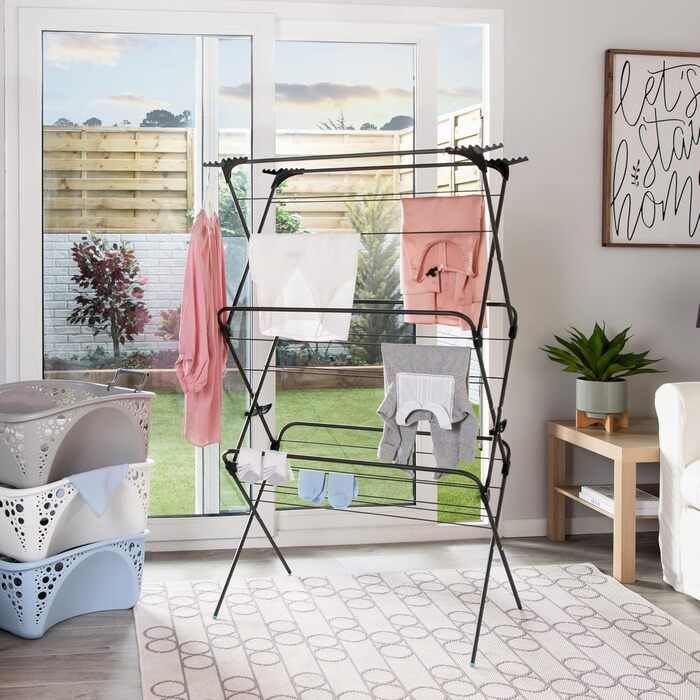 Сушарка для білизни Minky Trio Concertina Plus, 21 м сушильної площі, хром, блакитно-срібляста