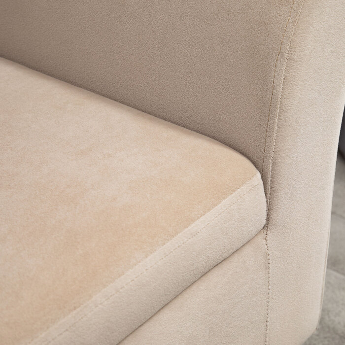 HOMCOM Living Room Bench Modern Upholstered Bench with Storage, Velvety Polyester, Rubberwood, Armrests, 115.5x43.5x66cm | Aosom