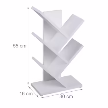 Relaxdays White Bookshelf in Tree Shape