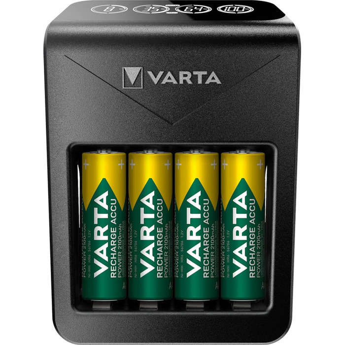 Зарядний пристрій VARTA для акумуляторів AA/AAA, до 8 акумуляторів, LCD Plug Charger+ (одинарний відсік)
