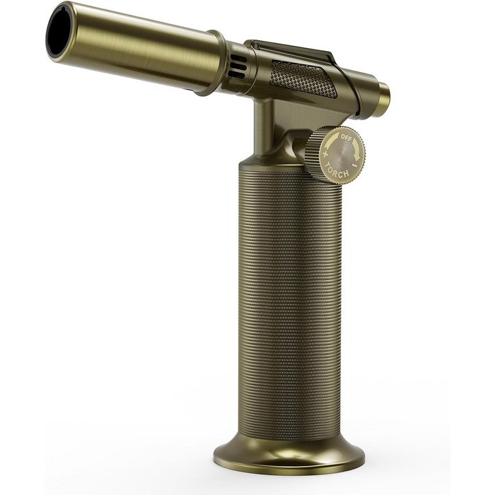 Бутан-пальник Flambierbrenner: кухонна лампа з регулюванням кута на 90°, безпечним закриттям та регульованою полум'ям для паяння (зелений та чорний)