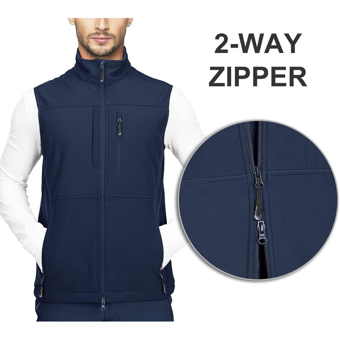 Чоловіча жилетка Softshell 33,000ft: водонепроникна, без рукавів, флісова, блакитна