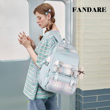 Шкільний рюкзак FANDARE: водонепроникний, для хлопчика/дівчинки, зручний для подорожей та відпочинку (блакитний)