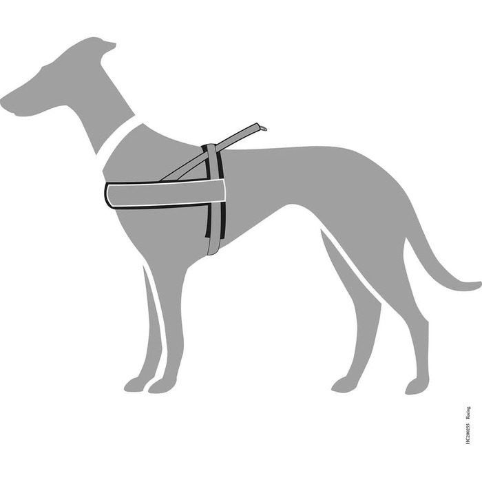 Шлейка для собак HUNTER RACING, чорна, м'яка, світловідбиваюча, регульована, розмір M-L