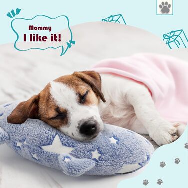 Подушка для собак POMESEA, м'яка, пухнаста, заспокійлива іграшка, U-подібна подушка для домашніх тварин, зняття напруги в суглобах, покращення сну (Блакитна)
