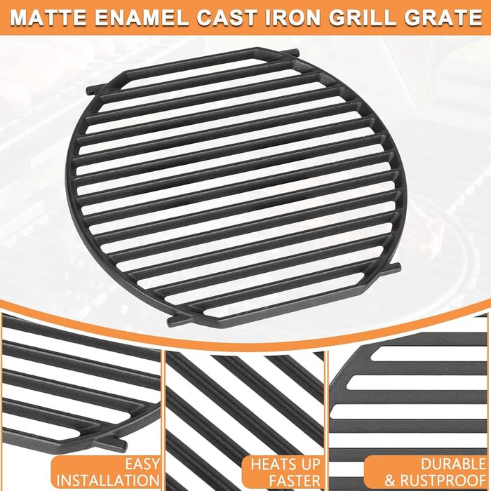 Гриль-плита для Weber Gourmet BBQ System Sear Rost, сумісна з Weber GS4 Spirit II 200/300, Genesis II E-310, II LX S-440, аксесуари GBS, чавун, 1 шт.