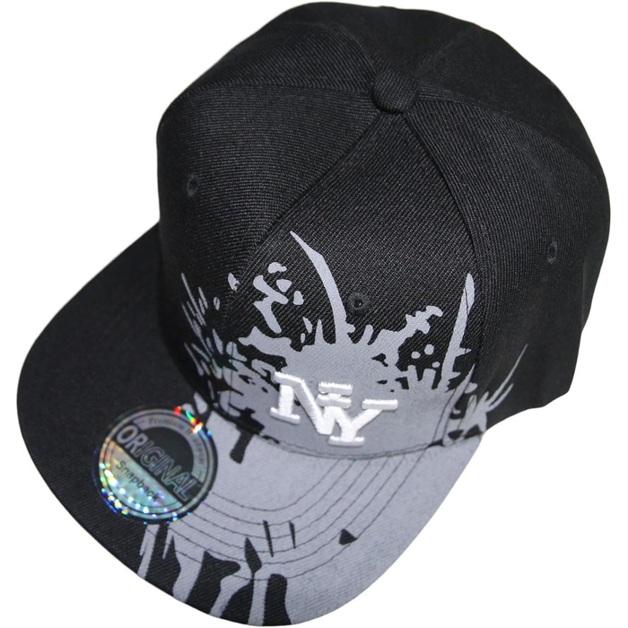 Кепка бейсболка NY з логотипом Нью-Йорка, чорно-сіра, розмір 52