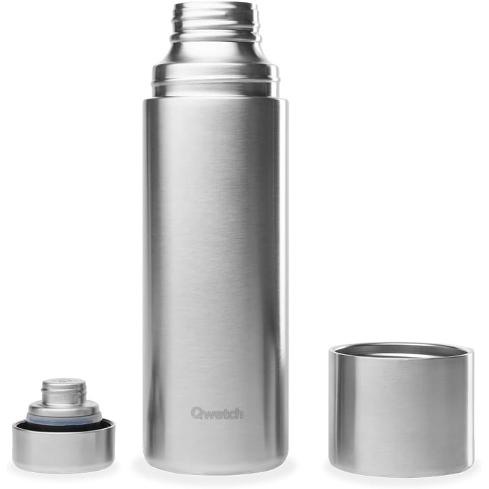 Qwetch Stainless Steel Thermos Flask - 750ml Insulated Bottle & Travel Mug - 24h Cold & 12h Hot - Leakproof, BPA-Free, for Coffee & Tea