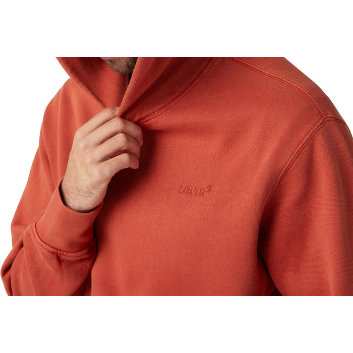 Худі Levi's The Authentic для чоловіків, S, Garment Dye Ketchup