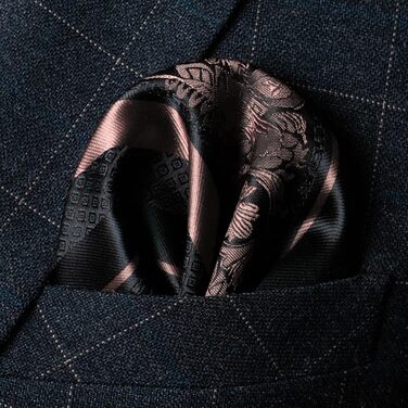 Набір краваток чоловічих JEMYGINS з поєднанням рожевих та смугастих візерунків, включає краваттяну затискач та кишеньковий хустинка (світло-рожеве золото)