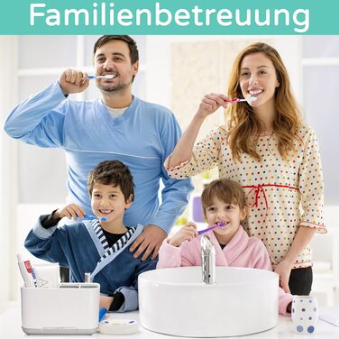 Тримач для зубних щіток, органайзер для електричної зубної щітки, регульований підставка з пластику з неслизьким дном, 4 відділення для зубних щіток + 2 відсіки для зберігання