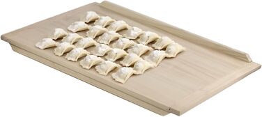 KADAX Cutting Board, Wooden Cutting Board made of High-Quality Poplar Wood, Dough Board with Edge Strips, Traditional Cutting Board for Noodles, Cakes, Dumplings (Double-Sided, 60x80cm)