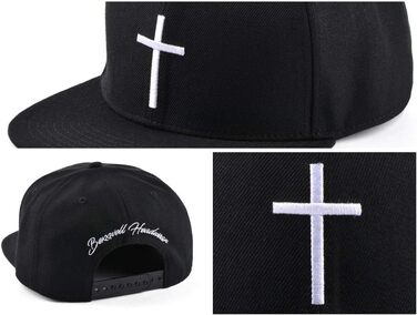 Чорна кепка Snapback з хрестом (унісекс, оптимальна посадка)