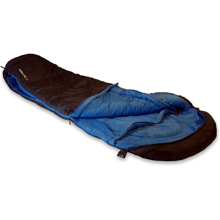 Спальний мішок High Peak TR 300, антрацит/блакитний, для 3-4 сезонів, 0°C, широкий, дихаючий, водонепроникний, ковдраний, для кемпінгу, фестивалів, трекінгу