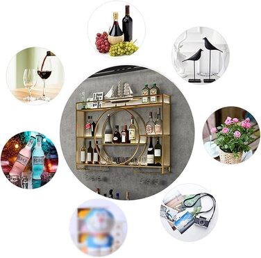 Стильна металева стійка для вин на стіну, 3-ярусна, чорна, 100x15x80 см