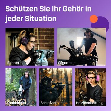 Навушники захисні Vanderfields Premium Double Pink - широка звукоізоляція 36.1 dB, для дорослих та підлітків