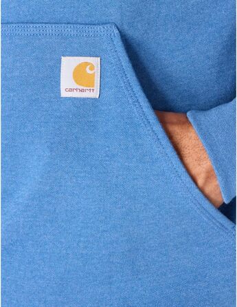 Чоловічий худі Carhartt Midweight з логотипом на рукаві, темно-блакитний (Dark Tranquil Blue Heather), розмір M