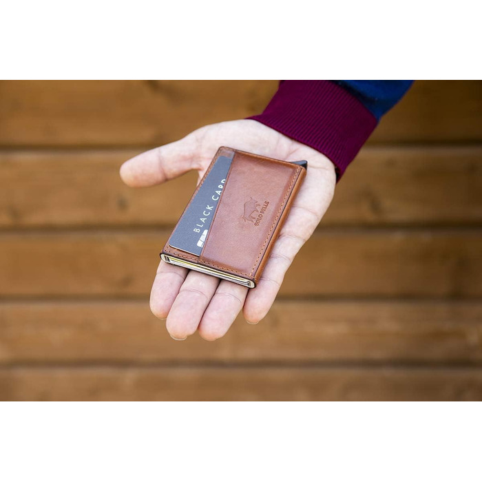 Картхолдер Solo Pelle з RFID захистом для 11 карт, гаманець для повсякденного використання, шкіра коньячного кольору Burned
