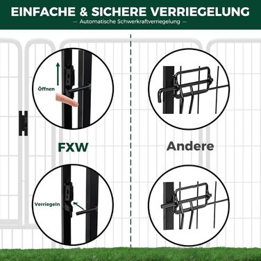 Вигул для собак FXW Rollick: 8 панелей, 80 см, для невеликих та середніх собак, для двору, кемпінгу│Чорний, патентований