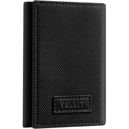 VULKIT Wallet for Men Small RFID Protection Card Holder Cash Wallet Trifold Cardholder Minimalist Card Case with Coin Pocket, Black