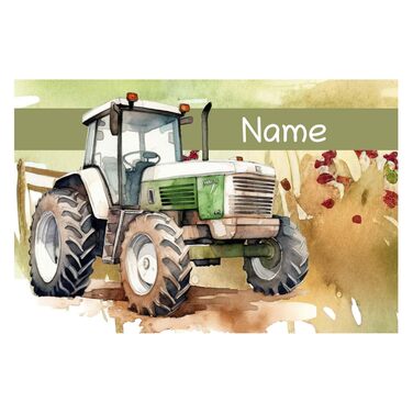 Wallet with name design (black, tractor)