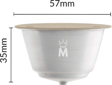 Madam - Refillable and reusable capsule, compatible with Dolce Gusto. Stainless steel and food-grade silicone. 100% Made in Italy. Pack of 2 coffee pads