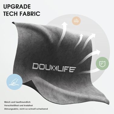 Крісло геймерське Douxlife з масажем, розширене сидіння, ергономічне, для офісу та дому, 158 кг, сірий (світло-сірий)