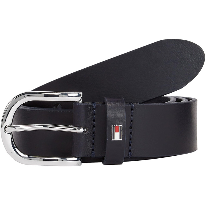 Ремінь жіночий Tommy Hilfiger New Danny шкіряний синій (Night Sky) 95 см