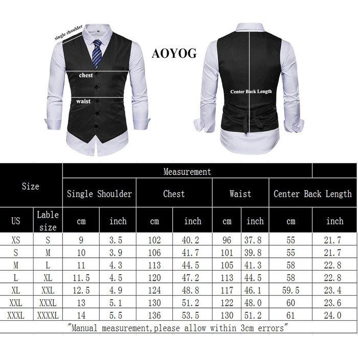 Чоловіча формальна жилетка для костюма або смокінга - Чорна - X-Large