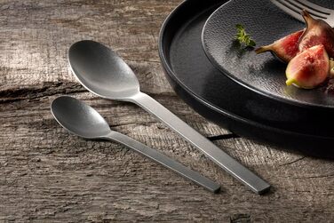 ZWILLING 1027162 Minimal Cutlery Set, 68-Piece, for 12 People, 18/10 Stainless Steel, Vintage-Style Dinner Cutlery, Hammered, Dishwasher-Safe, Silver