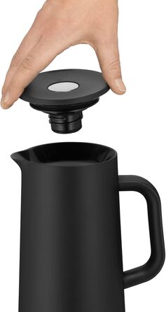 WMF Impulse Thermos Flask 1l, Insulated Carafe for Coffee or Tea, Pressure Lock, Keeps Drinks Cold & Warm for 24h, Black