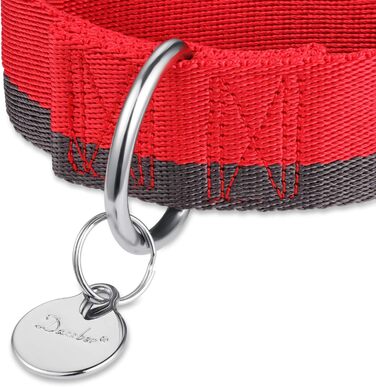 Нашийник для собак середніх та великих порід, 4 см, міцний, регульований, двоколірний (червоний & сірий), нейлон