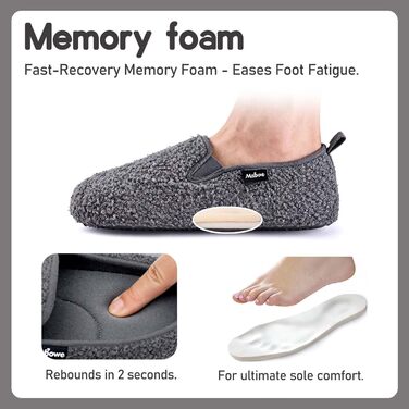 Тапочки жіночі зимові теплі з меморі-піною та антиковзкою підошвою, білі (38/39 EU, сірі)