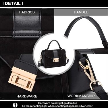 Сумка жіноча Miss Lulu середнього розміру через плече: шкіра та замша, вінтажний стиль, чорний колір