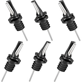 Виливники для спиртних напоїв та оливкової олії з герметичними кришками. Набір з 2 шт. з адаптерами. Нержавіюча сталь, чорний колір.