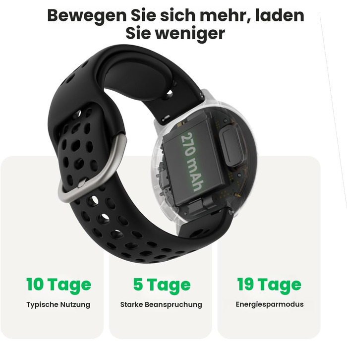Смарт-годинник Amazfit Active 2 44мм: GPS, фітнес-трекер, 160+ режимів спорту, моніторинг сну, водонепроникний, для Android та iPhone, чорний силікон