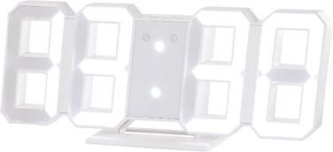 Lunartec Digital Clock Wall: Digital Jumbo LED Table & Wall Clock, 3D, Alarm Clock, Dimmable, 28 cm (Digital Clock for Placement, 3D Clock, Illuminated)