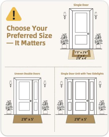 Придверний килимок COLOR&GEOMETRY для вулиці 43 x 76 см, протибрудний та антиковзаючий килим для вхідної групи, бежевий