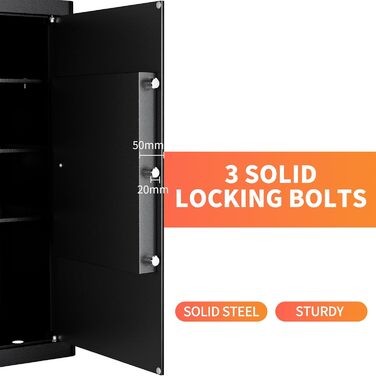 Сейф Safe Tresor WASJOYE з ключем для дому/офісу, 67л (25x35x25 см)