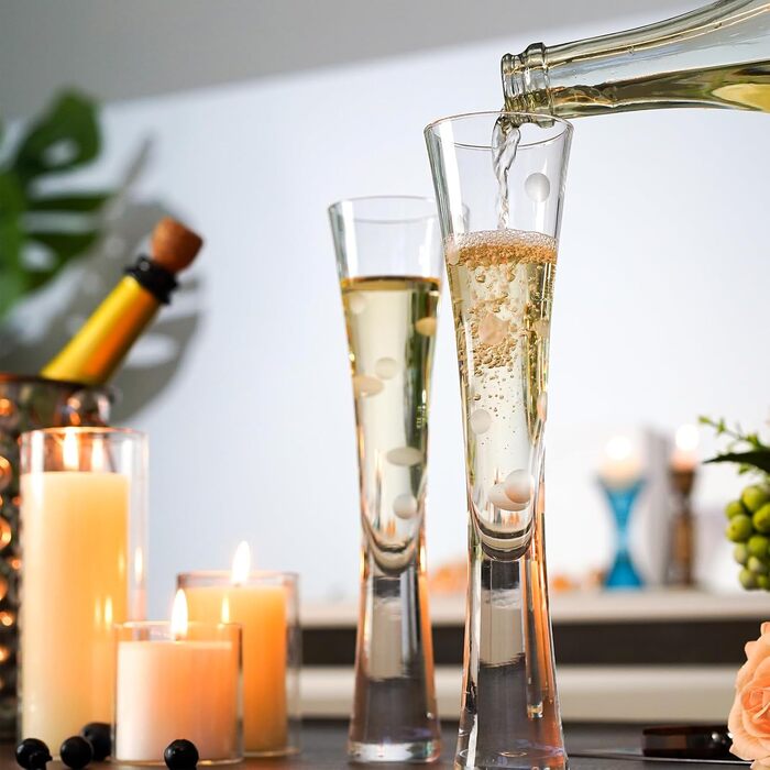 Набір 2 шт. келихів для шампанського 145мл, келихи з кришталю, келихи для ігристі вина, ручної роботи, прозорі лікерні келихи (з пінопластовою упаковкою)