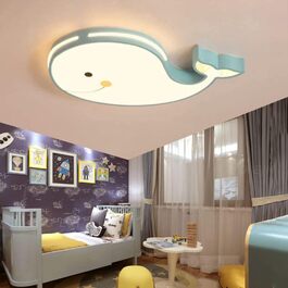 LED Ceiling Lamp Dolphin Shape, Dimmable with Remote Control, Boy Girl Baby Kids Children's Room Lamps Ceiling, Children's Room, Bedroom Lamp, Room Lighting Chandelier, White, 50cm (Green, 50)