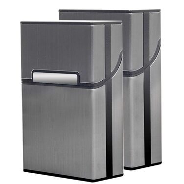 Металеве екіперовочка для сигарет на 20 сигарет, рожеве золото, сірий (2 шт.)