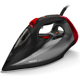 Philips Azur Steam Iron – 2600 W, constant steam output 50 g/min, steam boost 250 g, SteamGlide Advanced soleplate, black (GC4567/80) 250 g steam boost 50 g continuous steam Black/Red