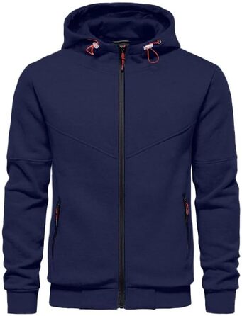 Чоловічий капюшонний світшот CTU, світшот, куртка, з довгими рукавами, фліс, на блискавці, розміри S-4XL (3XL, темно-синій)