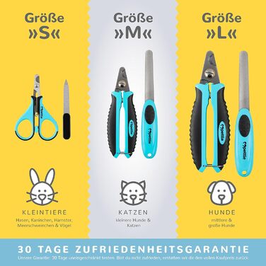 Професійний триммер для собак, котів та дрібних тварин Krallenschere: безпечні леза з нержавіючої сталі, щипці для стрижки, пилка та E-Book з догляду за кігтями