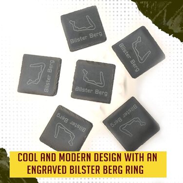 Nürburgring Coasters for Drinks, 6-Piece Set of Slate Coasters, for Home and Dining Room, Decoration, Racing Fans (Bilster Berg)